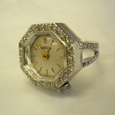 14K white gold mother’s diamond watch, now daughter’s ring
